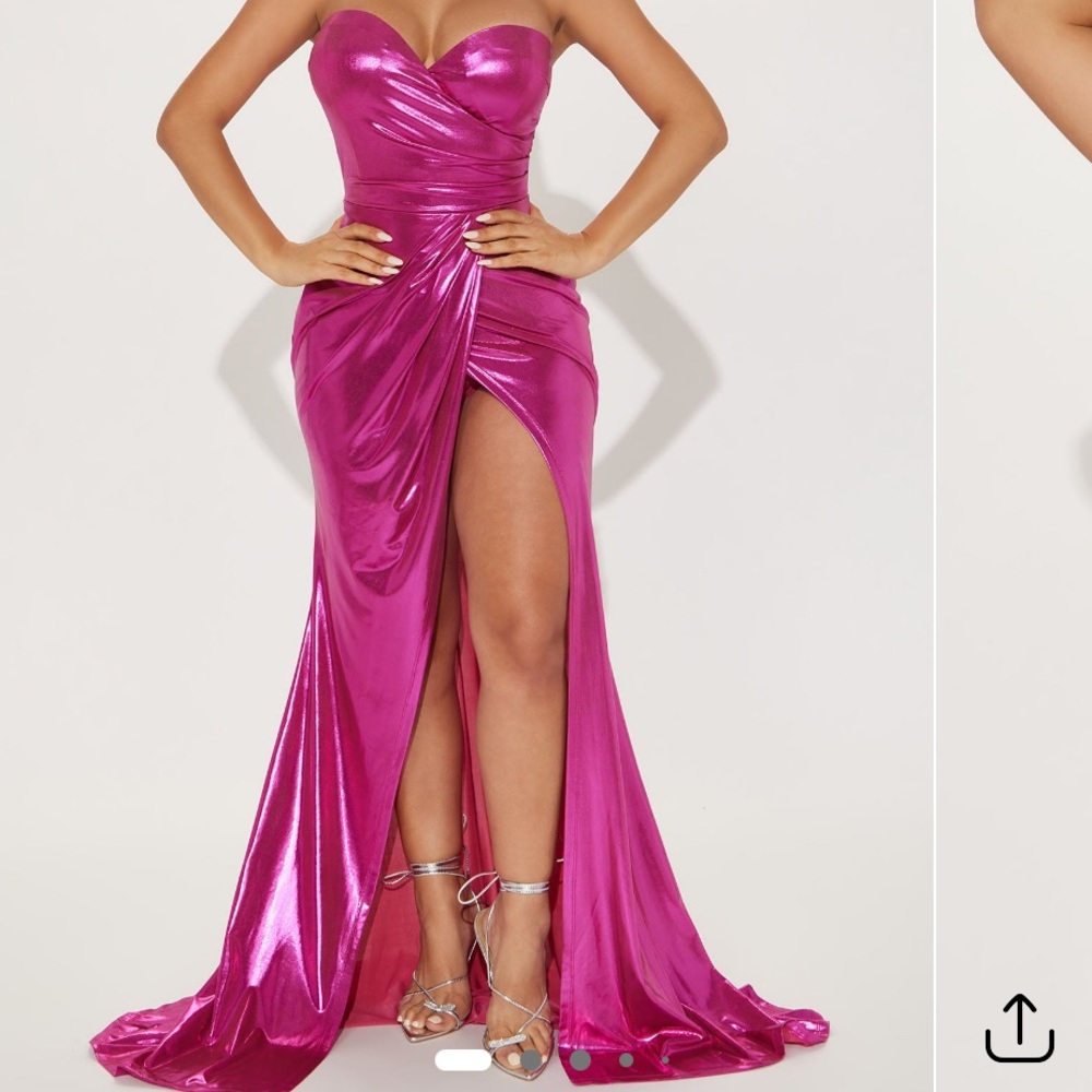 Hot Pink metallic dress